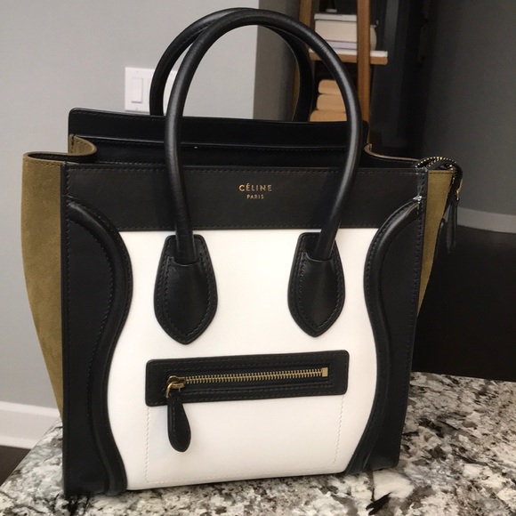 Celine Handbags - celine micro tricolor luggage tote